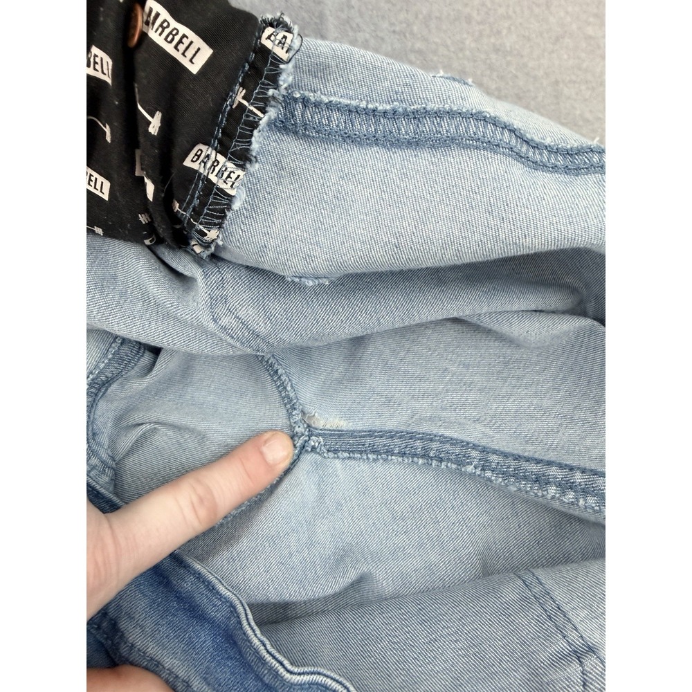 Barbell Apparel Jeans Mens 38 Blue Athletic Straight Fit Light Wash, FLAW - Picture 10 of 12